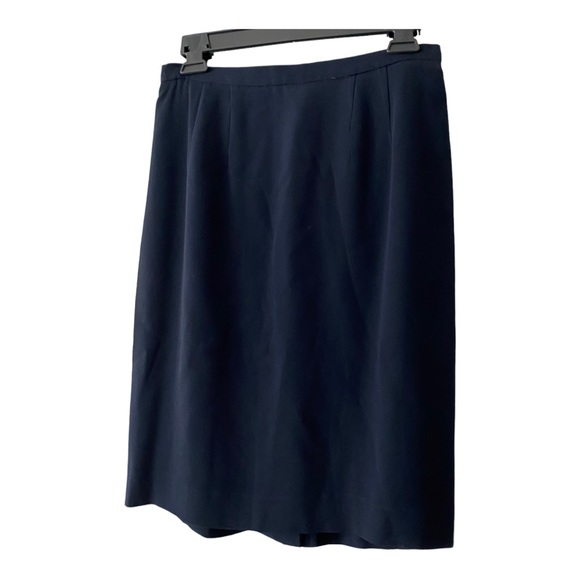 Anne Klein Women Dress Suit Navy Blue Skirt Zipper Lined Size 6 - Picture 4 of 9